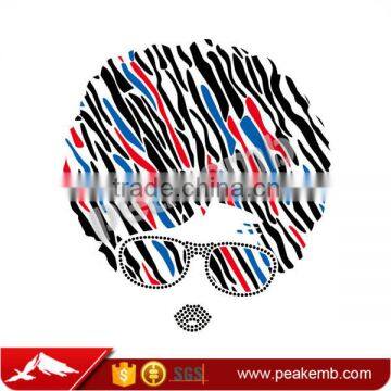 Afro Girl Digital Printing Glitter Vinyl Rhinestone Iron On Transfers photo-2