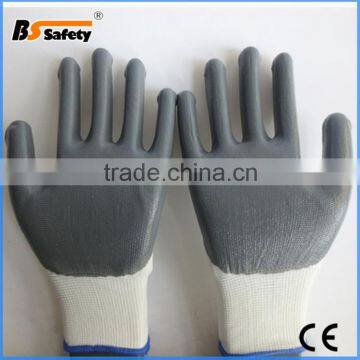 BSSAFETY Grey nitrile coated hand protection manufacture working gloves