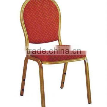 Red stainless steel hotel banquet chair