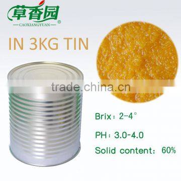 mandarin orange sacs in water of 3kg tin 60%