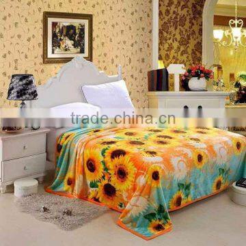 Sunflower Design Flannel Blanket China Factory