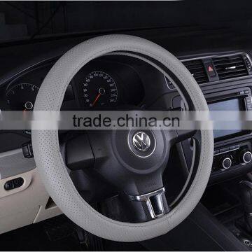 first layer leather durable in use wear resistance 3 spoke steering wheel cover with punch hole factory wholesale