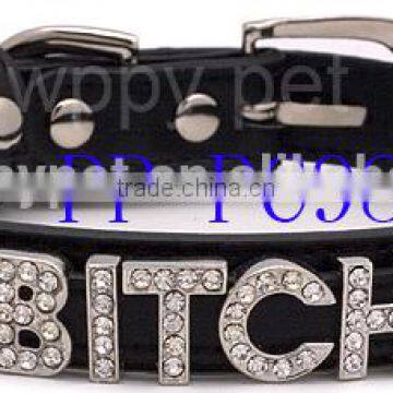 Supply Pet Dog Crystal Name Collars PP-098