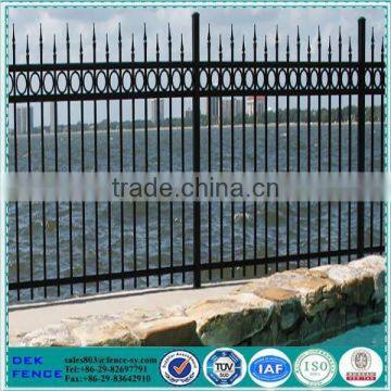 powder coated Flat Bar Iron Fence House Tubular Steel Lattice Fence