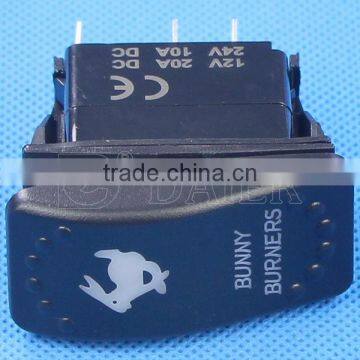 1 Lens 4 Pins ON-OFF Waterproof Rocker Switch With Two Red Lights photo-3