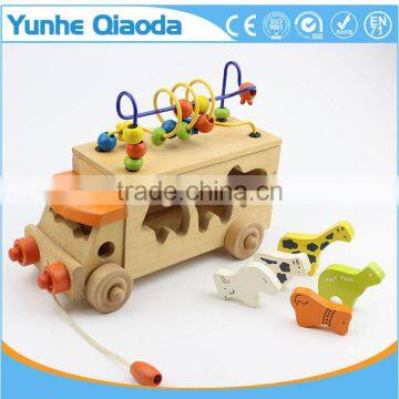 Animal Shape Sorter Truck and Bead Maze - Pull Along Toy - Animal in Many Shape Blocks photo-4