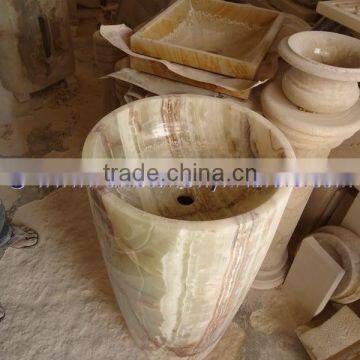 Morden Luxury BACKLIT ONYX PEDESTALS SINKS photo-3