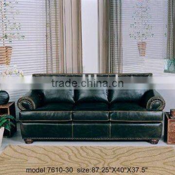 Genuine leather sofa set. small table. two seat sofa. three seat sofa. leather chesrerfield sofa B48183