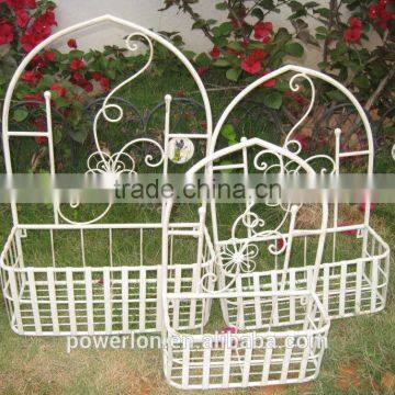 Durable S/3 Metal Garden Flower Wall Planters photo-2