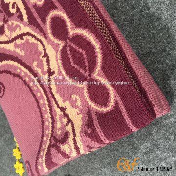 Wool Acrylic Jacquard Luxury Knitted Winter Blanket photo-5