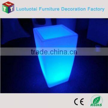 Hot sale glowing led square flower pot with battery