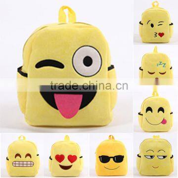 Hot Sale Prommtion Kid Soft Plush Emoji Bags Backpack