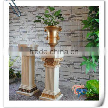 Polyresin Golden Europe Style Wedding Decoration Square Pillars Design