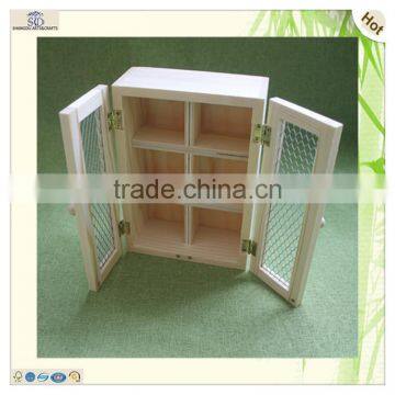 Small Handles Screen Window Design Stand Wooden Box