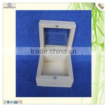 Cheap Small Original Color Transparent Glass Top Wooden Box photo-3