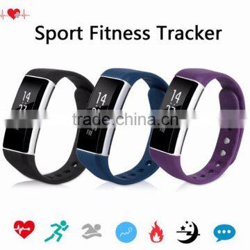 New Arrival Waterproof Heart Bracelet 0.91" Touch OLED Screen Bluetooth Sport Fitness Tracker With Call SMS Reminder