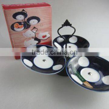 Glazed Ceramic Cake Stand With Color Box in Stock photo-3