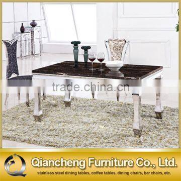 Mirror Sivler Stainless Steel 20mm Marble Dining Table Set photo-4