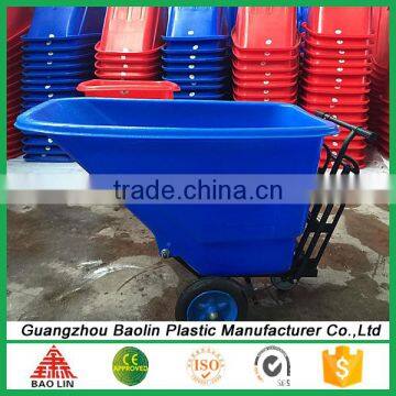 Two Wheel Heavy Duty Plastic Wheelbarrow Easy Control Blue and Red Colour for Good Sale photo-5