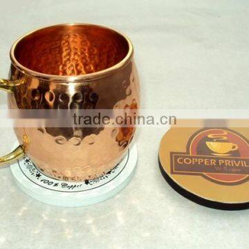 Customized Cheap Wooden Tea Cup Coaster, Tea Placement Cup Mat Coaster, Handmade Mule Mug Coaster, Custom MDF Wood Coaster photo-3