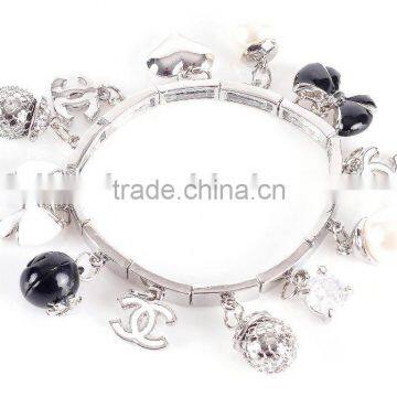 metal charm bracelet and bangle for beautiful lady