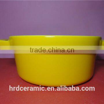 Fun Yellow Glazed Soup Bolw Ceramic Glazed Bowl / Decorative Bowl photo-3