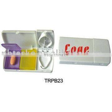 plastic pill box with cutter for promotion ;medicine container