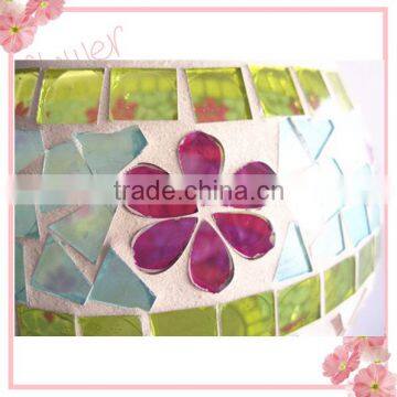 Drum Shape Flower Butterfly Decor Hand Blown Mosaic Glass Colored Cheap Classic Flower Vases photo-4