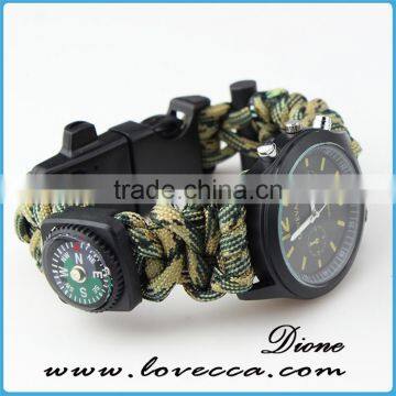 Multicolor Wholesale Firestarter Survival Paracord Watch Bracelet for Outdoor photo-2