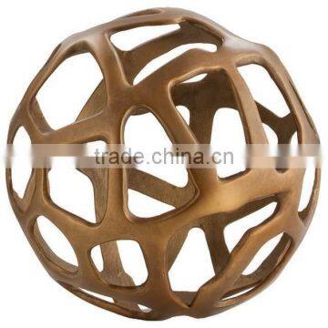 copper antique round ball metal sculpture