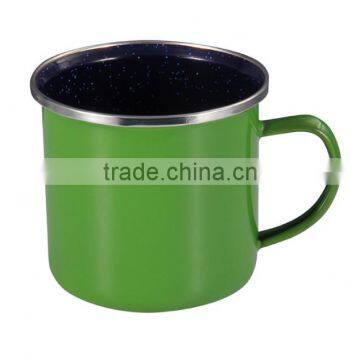 New Product Fair Sublimation Enamel Camping Mug With Stainless Steel Rim/rolled Rim photo-2