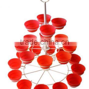 Colorful 3-tier Wire Metal Iron Rack With the Silicone Cup- Cupcake Stand/holder-silicone Cake Mould photo-3