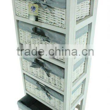 K/D Wooden Storage Cabinet With 5 Fold Drawers