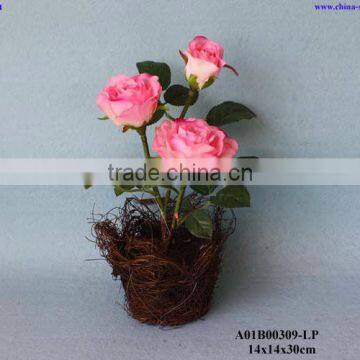 Silk Roses With Pot photo-3