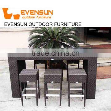 China EVENSUN Manufacturer Cheap Rattan Wicker Stool Bar Chair photo-3