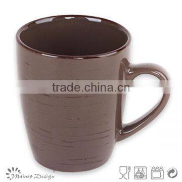 Antique Orange Color Glazed Stoneware China Ceramic Mug photo-2