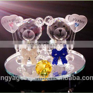 Fashion and Good Quality Quran Wedding Crystal Heart Double Bear Model Gifts in China photo-2