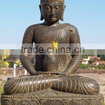 Garden Decor Stone Carving Marble Cute Buddha Statue photo-3