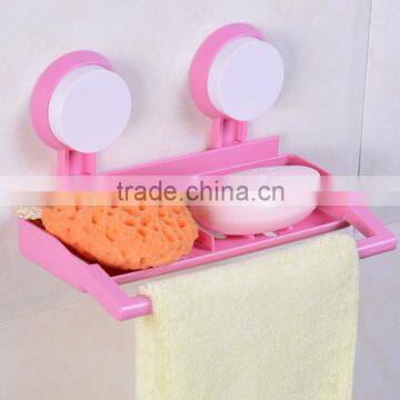 Vacuum Suction Cup Kitchen and Bathroom Plastic Multifunction Shelf/holder/soap Frame/towel Rack photo-3