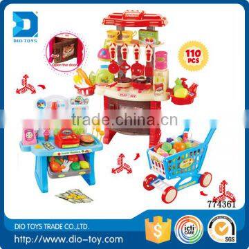 hot Kid plastic play kitchen toys for kids with sound and light