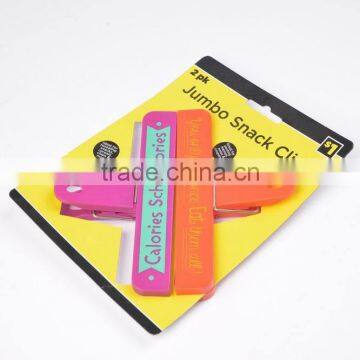 Jumbo Size PK/2 Plastic Handy Food Bag Clips Grip Clamp for Chip Coffee Snack Cereal Bread Keep Dry Fresh photo-2