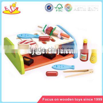 Wholesale fashionable baby wooden barbecue toy toddler pretend wooden barbecue toy W10C046