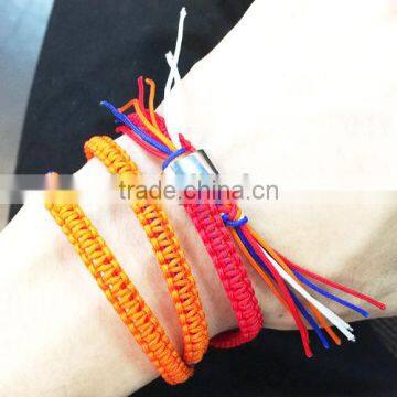 Red White Blue Orange Color Cord Handwoven Macrame Wrap Bracelet Braided Friendship Bracelet photo-6