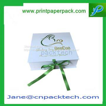 OEM Ribbon Gift Packaging Boxes Rigid Set-up Box Foldable Box