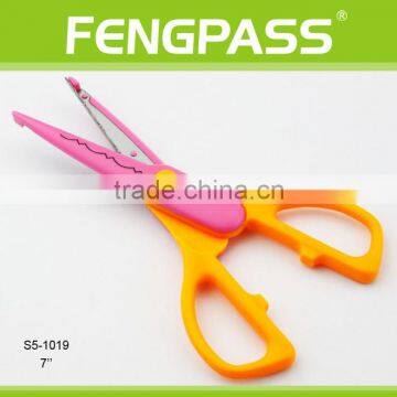 S5-1019 7 Inch 2Cr13 Stainless Steel Blade With Colorful Plastic Handle Art Scissors photo-2
