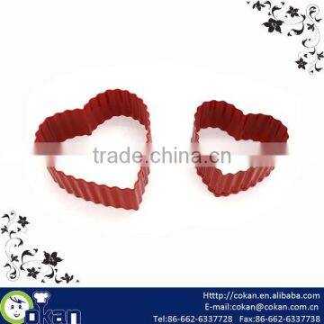 Serrated Heart Shape Stainless Steel Cookie Cutter with botton,Biscuit Cutter CK-CM0003