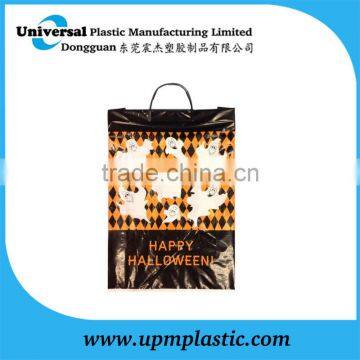 High quality black rigid handle plastic bag for Halloween