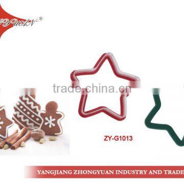 Star shape plastic cookie cutter with TPR grip