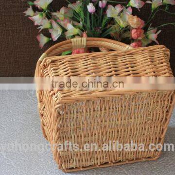 Storage Willow Basket With Handles Convenient For Picnic photo-5