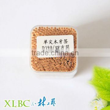 Eco-friendly 350pcs per square jar one point wooden toothpick